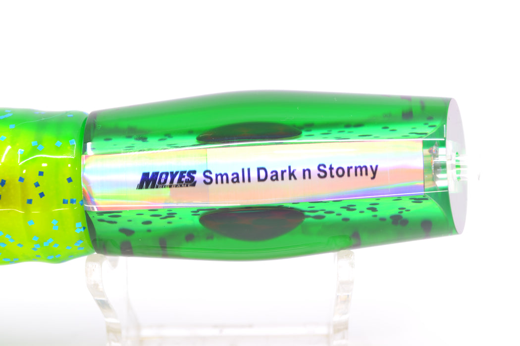 Moyes Lures Mahi MOP Green Back Red Eyes Small Dark-N-Stormy 9" 4.5oz Skirted Mahi