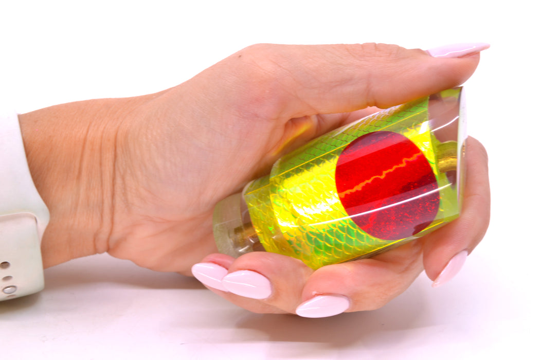 Koya Lures Lime Green Rainbow Scale Red Eyes Small Poi Dog 10" 3oz