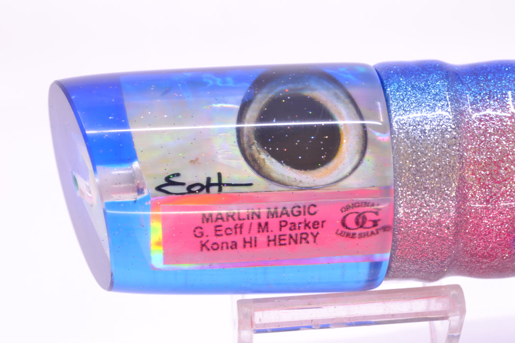 Marlin Magic White Awabi Blue Back Taxi Eyes Henry 12" 11.5oz Skirted Blue-Silver/Pink