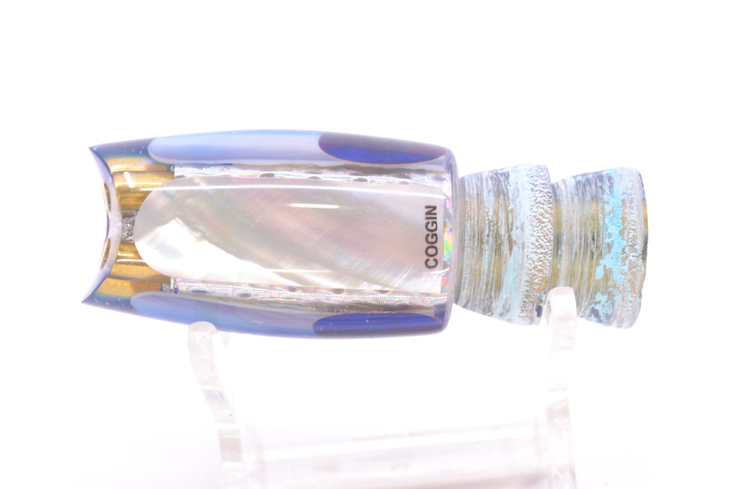 Coggin Lures Real White MOP Blue Back Black-Red Eyes 4-Hole Hualalai Tado Scoop 7" 2.7oz