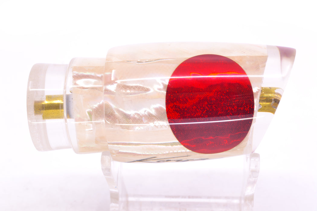 Koya Lures White Ripple MOP Red Eyes Small Poi Dog 10" 3oz