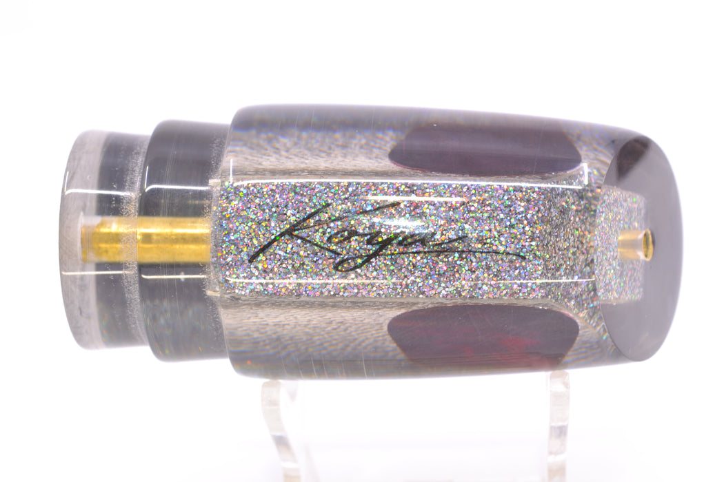 Koya Lures Lai Skin Charcoal Back Red Eyes Straight Runner 12" 5.8oz GZE