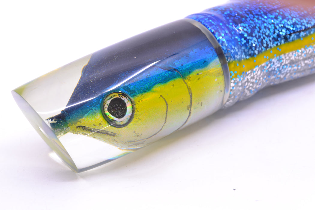 Ali'i Kai Lures Yellowfin Fish Head Nifty 50 14" 6.5oz Skirted Blue-Yellow-Silver