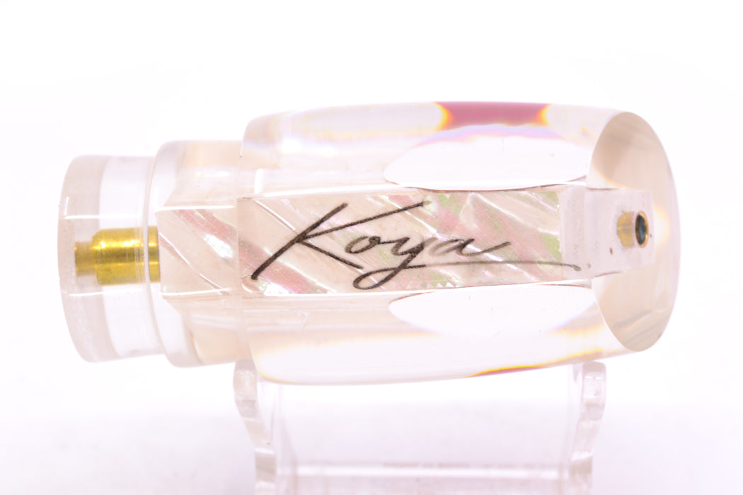 Koya Lures White Ripple MOP Red Eyes Small Poi Dog 10" 3oz