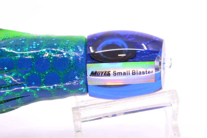Moyes Lures Green-Blue Oil Slick Blue Back Taxi Eyes NEW Small Blaster 9" 4.5oz Skirted