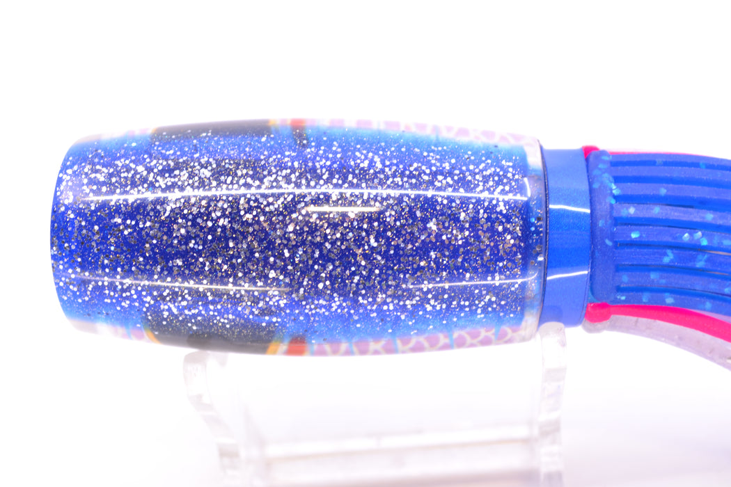 Amaral Lures Purple Pearl Rainbow Scale Ice Blue Stripes Blue Back Black Eyes Caninana 11" 4oz