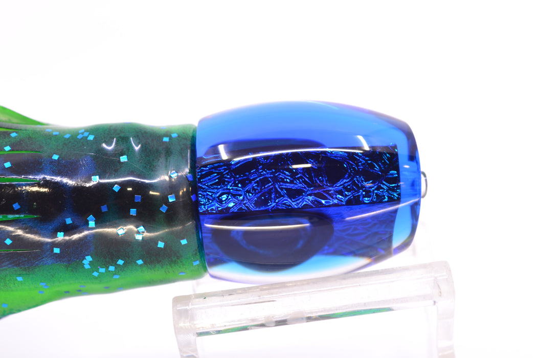 Moyes Lures Green-Blue Oil Slick Blue Back Taxi Eyes NEW Small Blaster 9" 4.5oz Skirted GZE