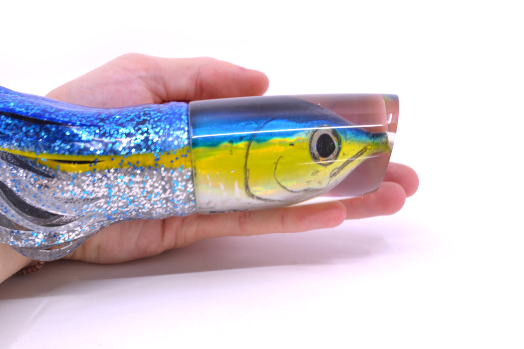 Ali'i Kai Lures Yellowfin Fish Head Nifty 50 14" 6.5oz Skirted Blue-Yellow-Silver