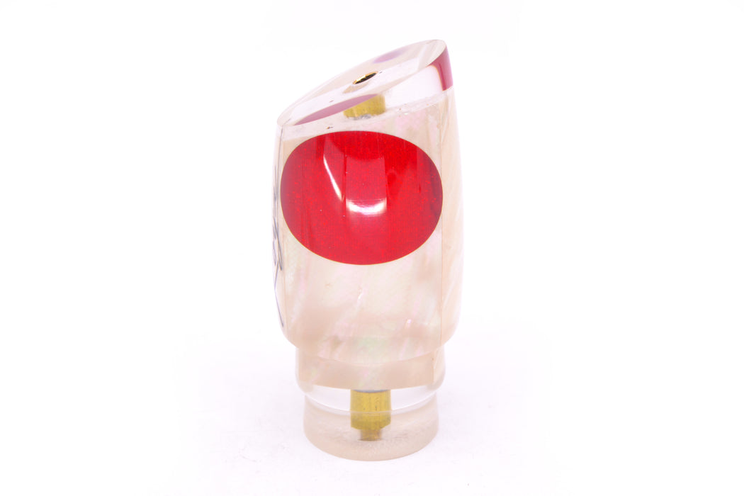 Koya Lures White Ripple MOP Red Eyes Small Poi Dog 10" 3oz