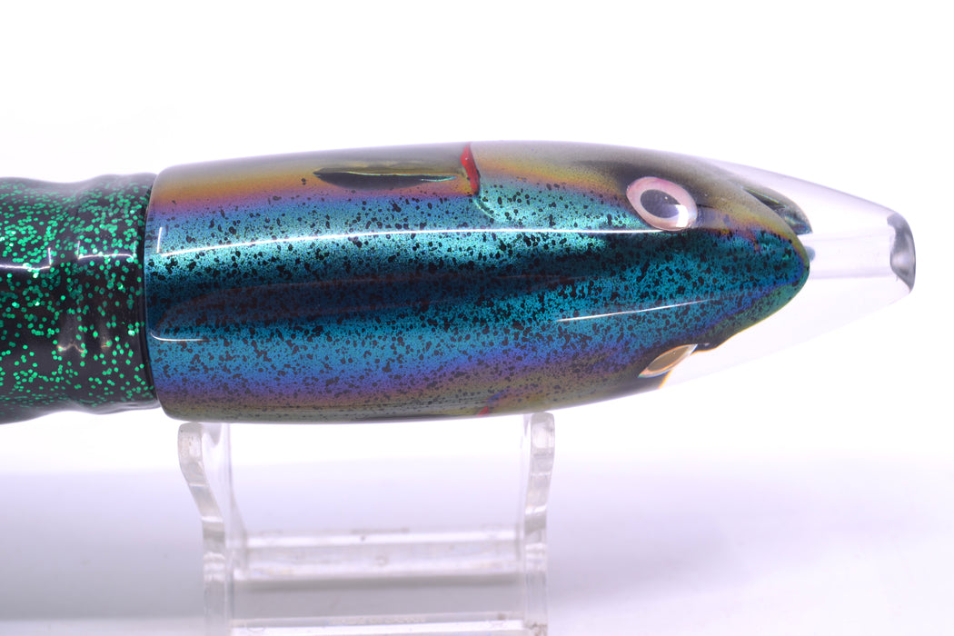 JB Signature Lures Speckled Blue-Silver Fish Head Large Barrel Bomb 12" 10.5oz Skirted GZE