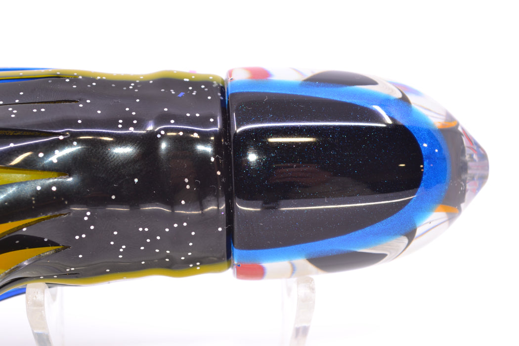 LS Lures Yellow-Silver Rainbow Black-Blue Back Flyer 11" 6oz Skirted Black-Yellow-Blue GZE