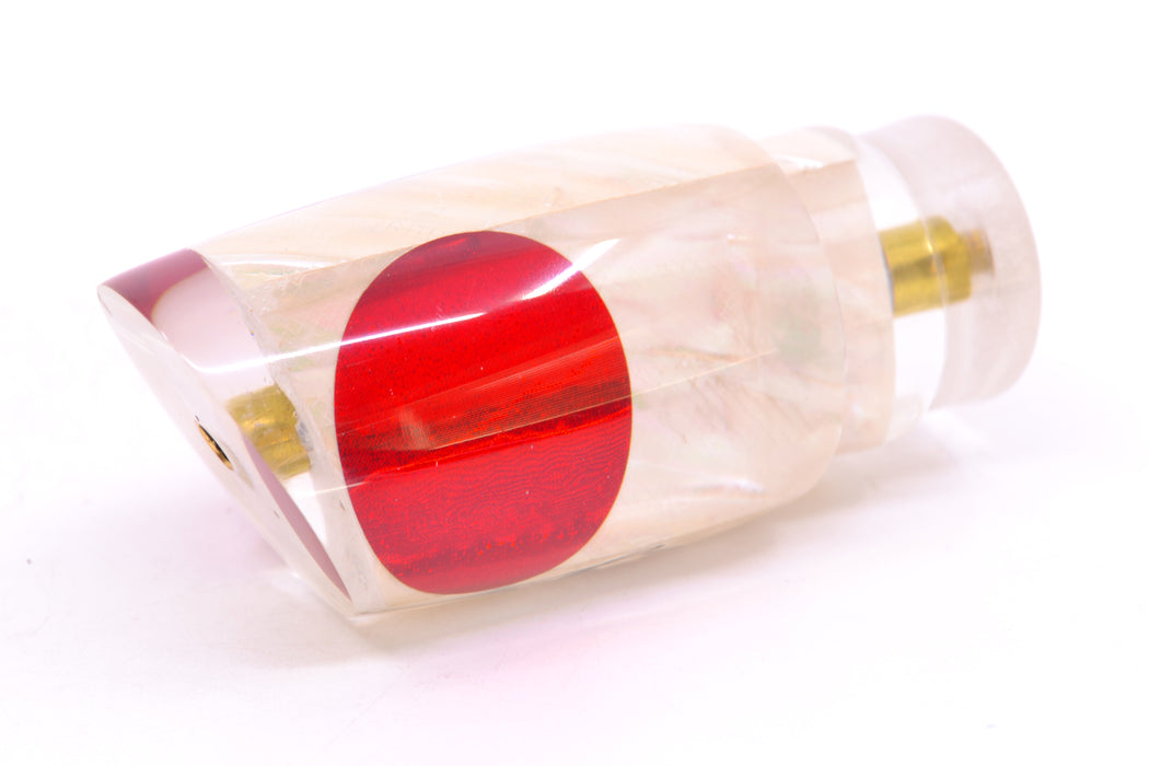 Koya Lures White Ripple MOP Red Eyes Small Poi Dog 10" 3oz