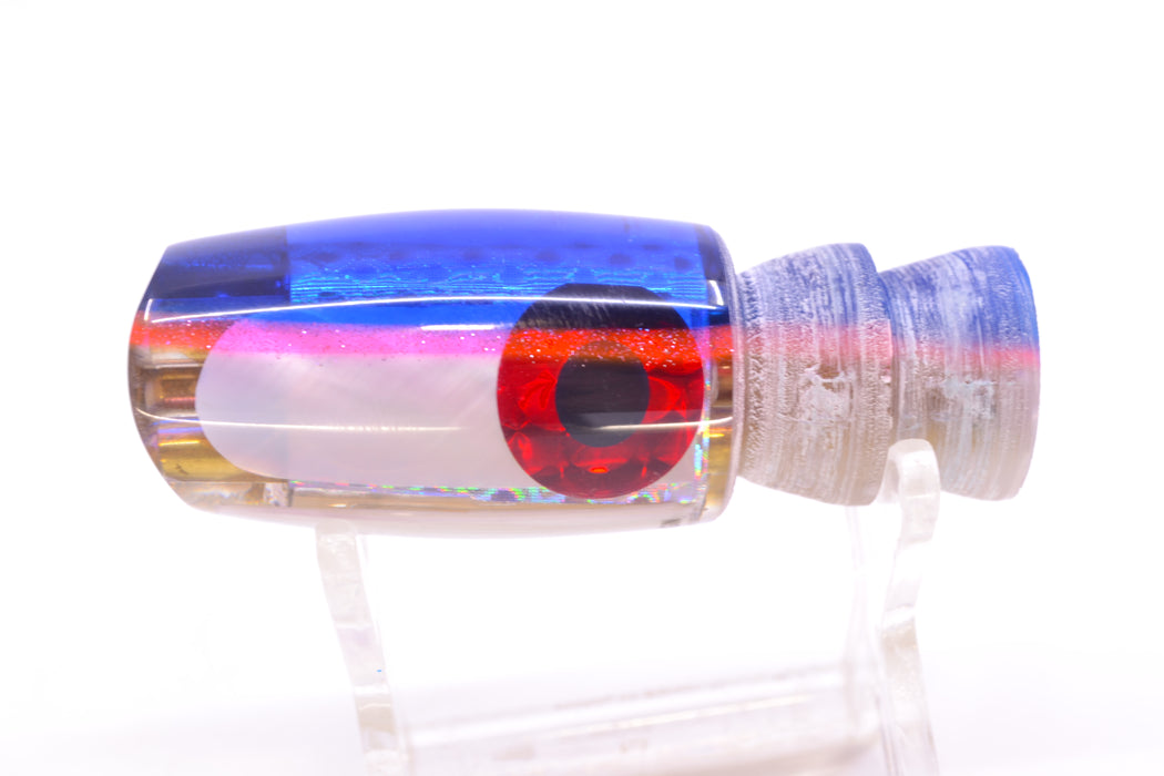 Coggin Lures Real White MOP Blue-Pink Back 4-Hole Hualalai Tado Scoop 7" 2.7oz