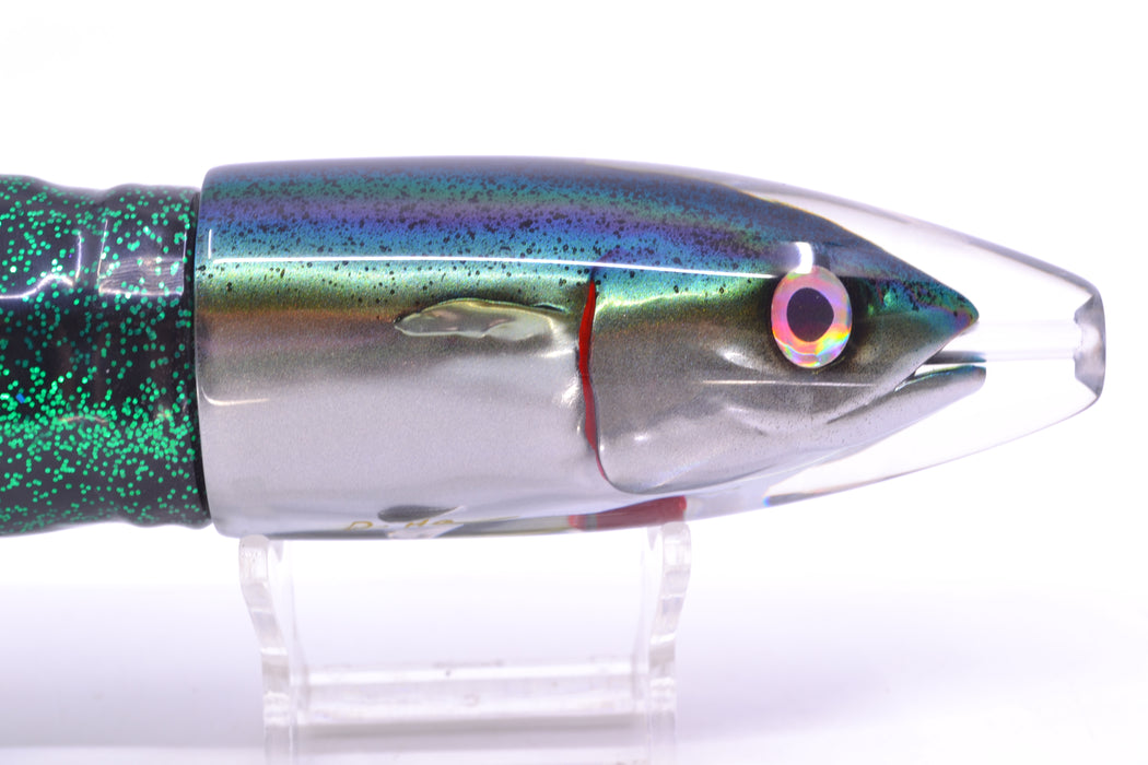 JB Signature Lures Speckled Blue-Silver Fish Head Large Barrel Bomb 12" 10.5oz Skirted GZE