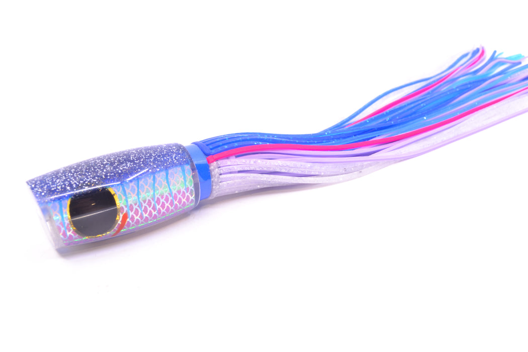 Amaral Lures Purple Pearl Rainbow Scale Ice Blue Stripes Blue Back Black Eyes Caninana 11" 4oz