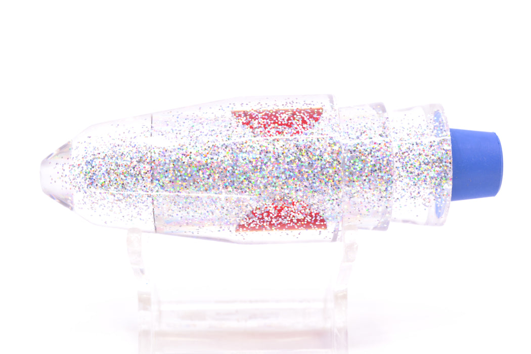TANTRUM Lures Silver Rainbow Silver Glitter Back Red Eyes Medium Bullet 9" 5.5oz GZE