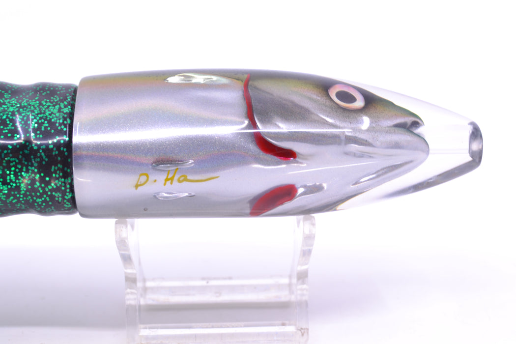 JB Signature Lures Speckled Blue-Silver Fish Head Large Barrel Bomb 12" 10.5oz Skirted GZE