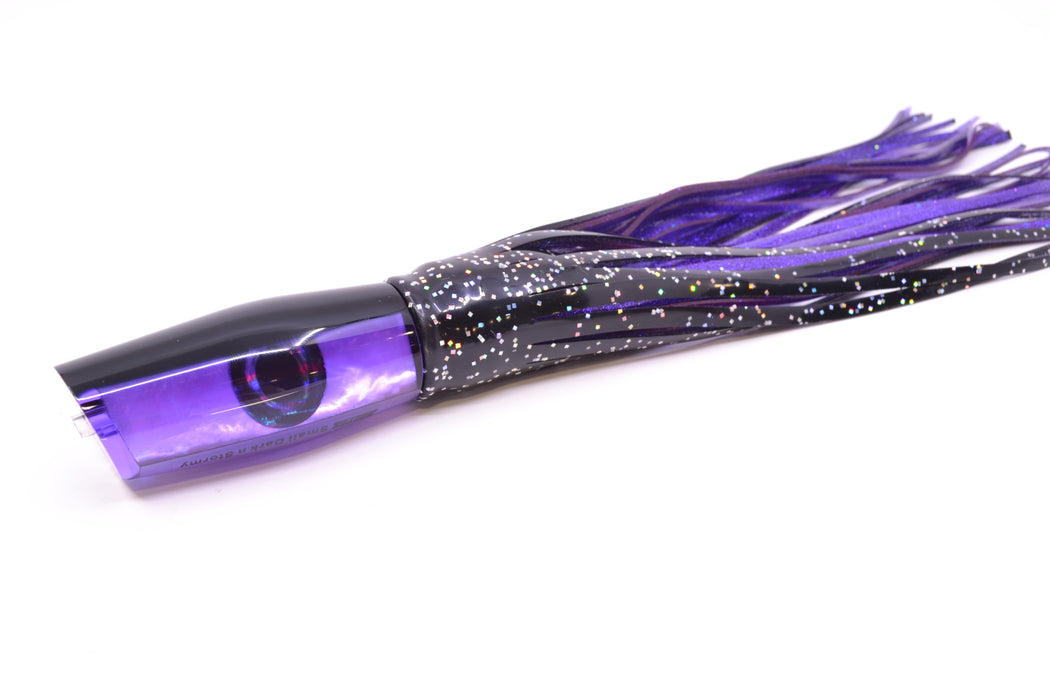 Moyes Lures Purple MOP Black Back Small Dark-N-Stormy 9" 4.5oz Skirted Black *SCRATCHED*