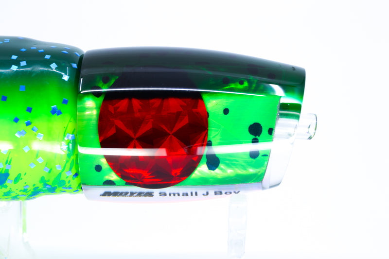 Moyes Lures Mahi MOP Green Back Red Eyes Small J-Boy 9" 5oz Skirted Mahi GZE