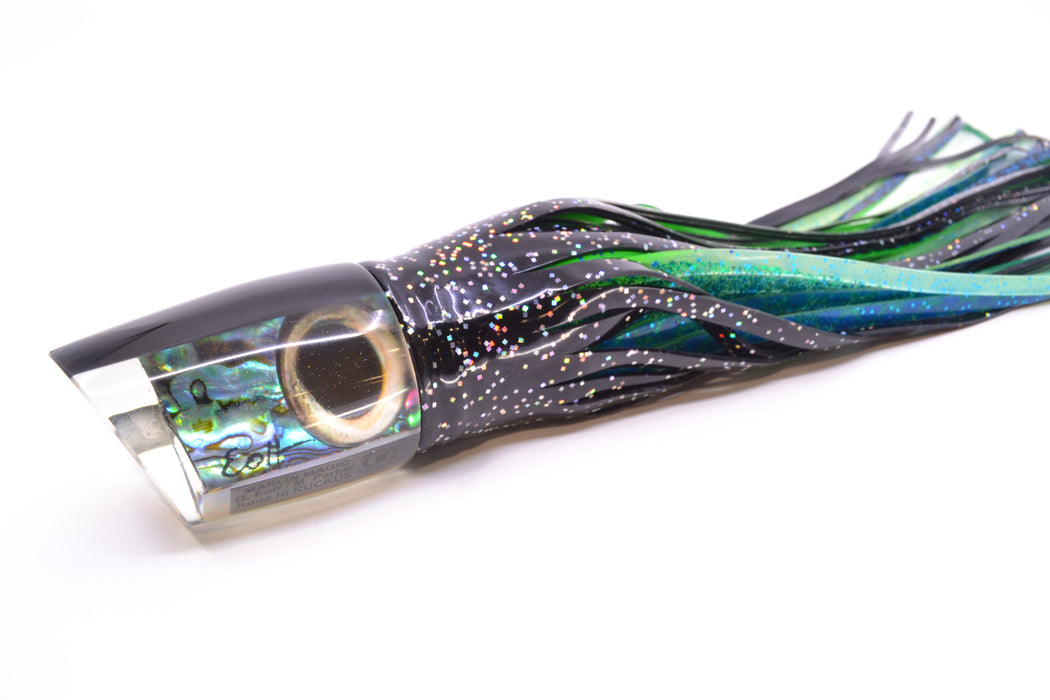Marlin Magic Blue-Purple Abalone Black Back Taxi Eyes Ruckus 12" 11oz Skirted Black
