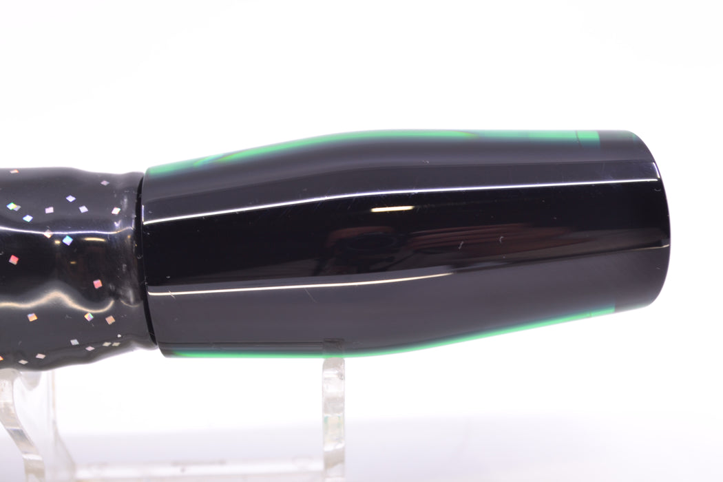 Moyes Lures Green MOP Black Back Small Dark-N-Stormy 9" 4.5oz Skirted Black *SCRATCHED*