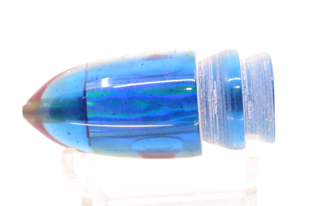 Bomboy Lures White Abalone Blue Back Black-Red Eyes Baby Bomb 9" 2.8oz