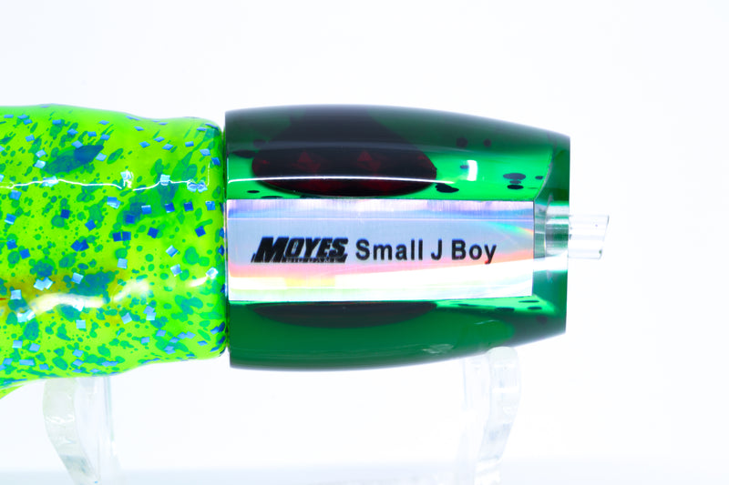 Moyes Lures Mahi MOP Green Back Red Eyes Small J-Boy 9" 5oz Skirted Mahi GZE