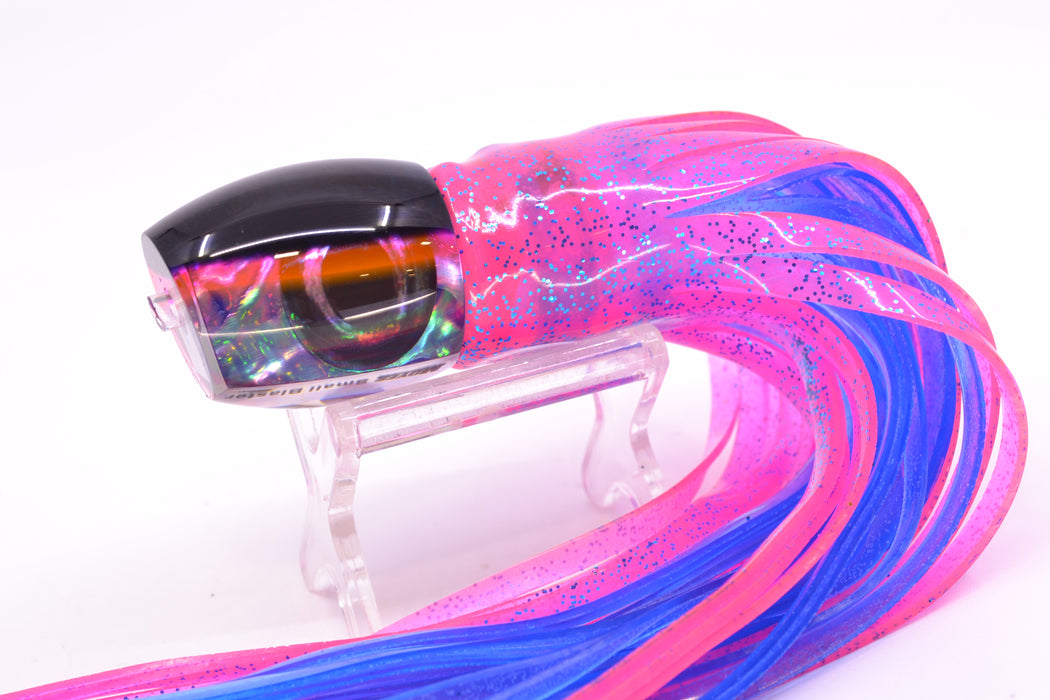 Moyes Lures Rainbow MOP Black-Pink Back NEW Small Blaster 9" 4.5oz Skirted Pink/Blue GZE