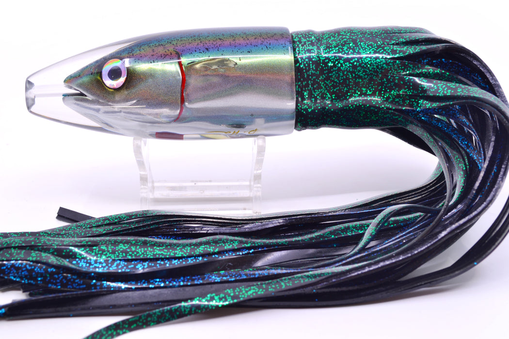 JB Signature Lures Speckled Blue-Silver Fish Head Large Barrel Bomb 12" 10.5oz Skirted GZE