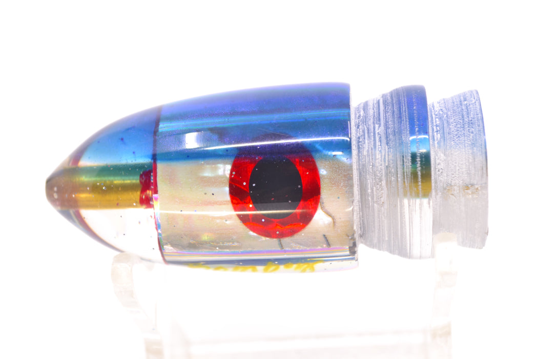 Bomboy Lures White Abalone Blue Back Black-Red Eyes Baby Bomb 9" 2.8oz