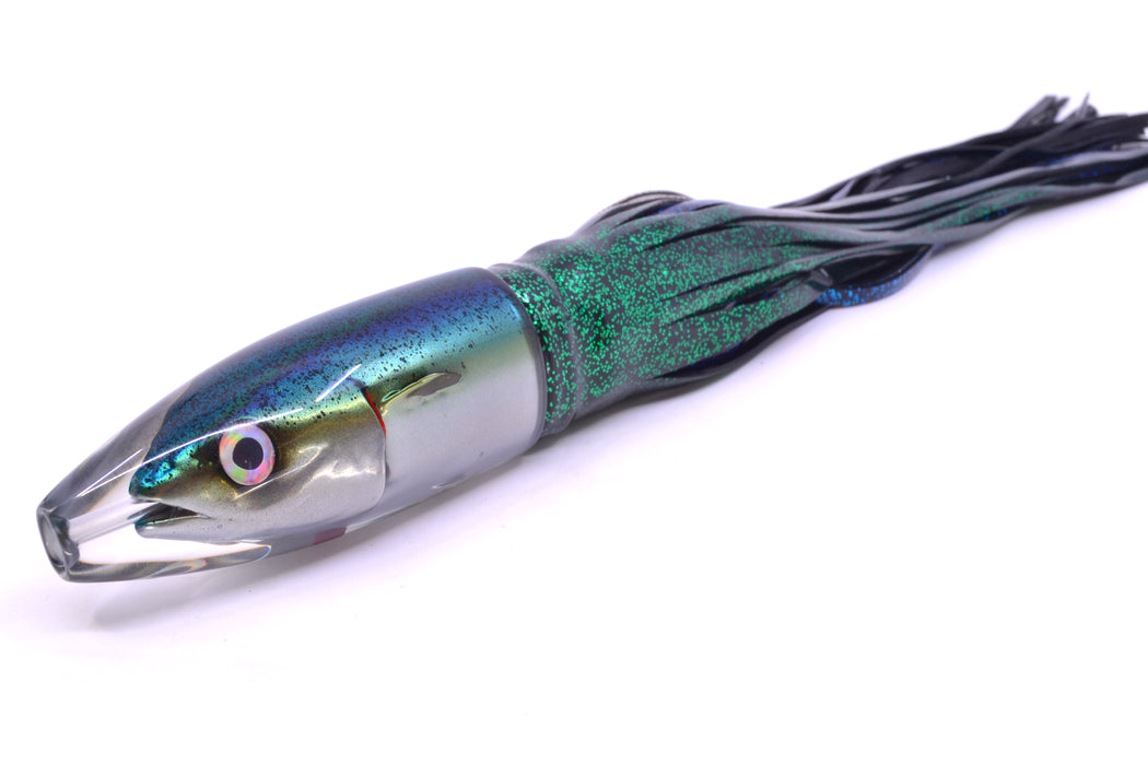 JB Signature Lures Speckled Blue-Silver Fish Head Large Barrel Bomb 12" 10.5oz Skirted GZE