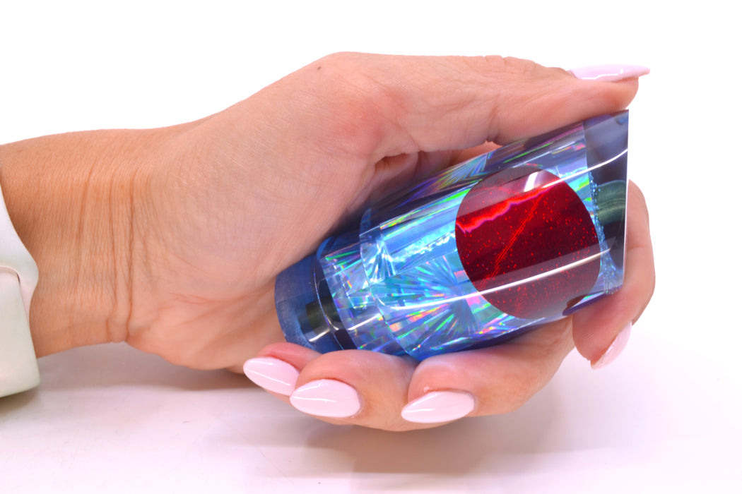 Koya Lures Blue Rainbow Starburst Red Eyes Small Poi Dog 10" 3oz