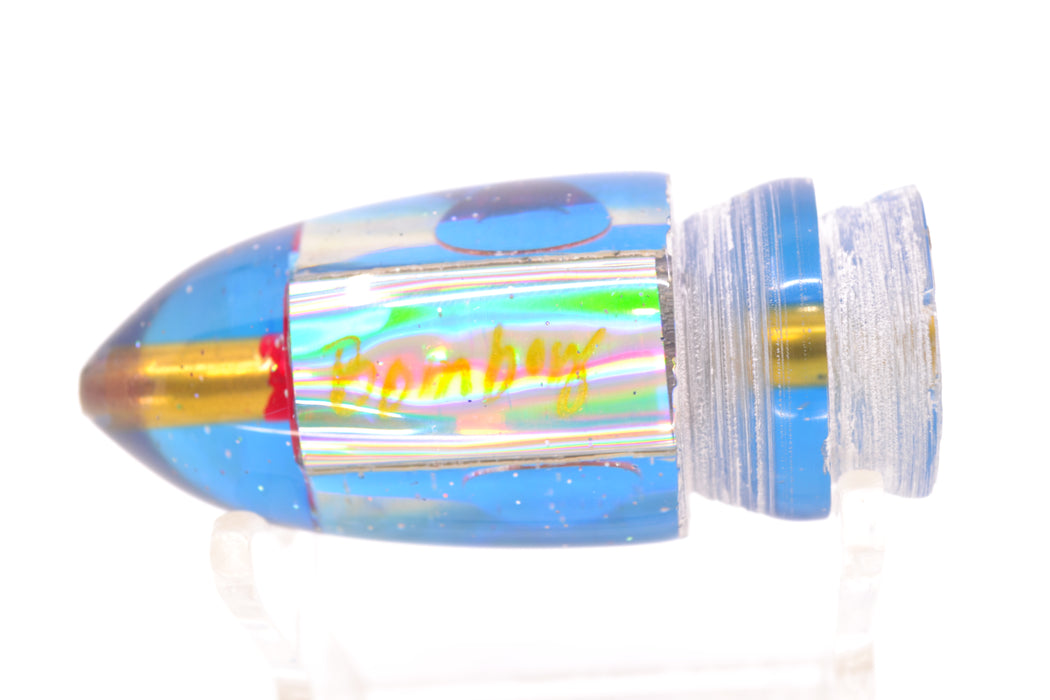 Bomboy Lures White Abalone Blue Back Black-Red Eyes Baby Bomb 9" 2.8oz