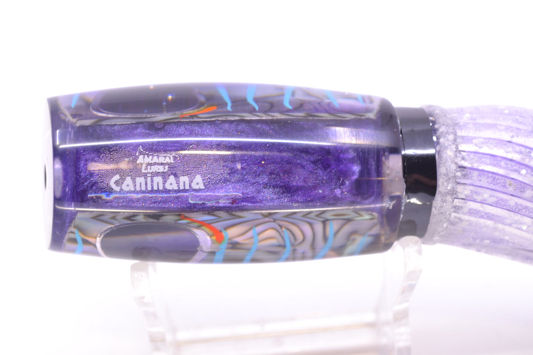 Amaral Lures Abalone Shell Ice Blue Stripes Purple Back Caninana 11" 4oz Purple-White-Clear