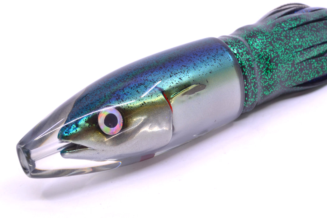 JB Signature Lures Speckled Blue-Silver Fish Head Large Barrel Bomb 12" 10.5oz Skirted GZE