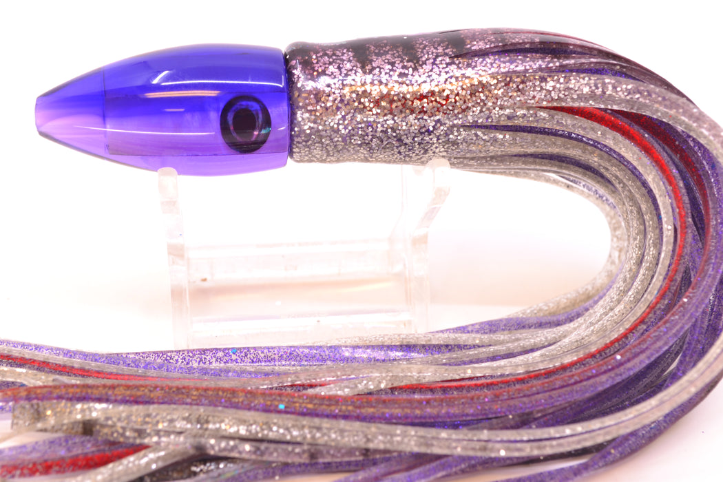 Moyes Lures Light Purple MOP Purple Back Taxi Eyes Poon 5" 2oz Skirted Purple Aurora
