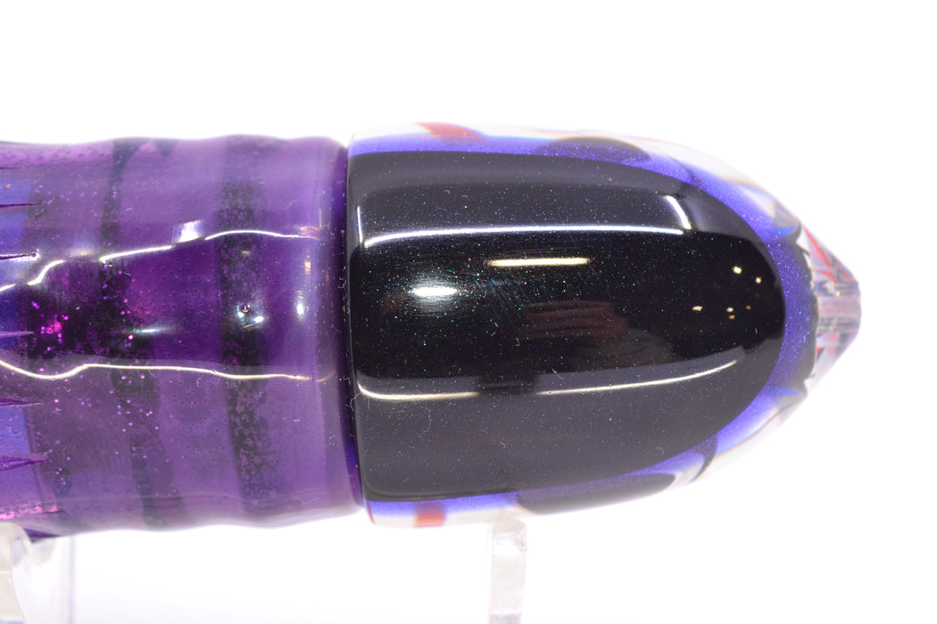 LS Lures Blue-Silver Rainbow Black-Purple Back Flyer 11" 6oz Skirted Purple Skipjack