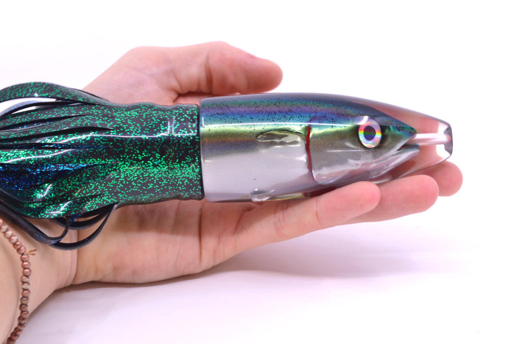 JB Signature Lures Speckled Blue-Silver Fish Head Large Barrel Bomb 12" 10.5oz Skirted GZE