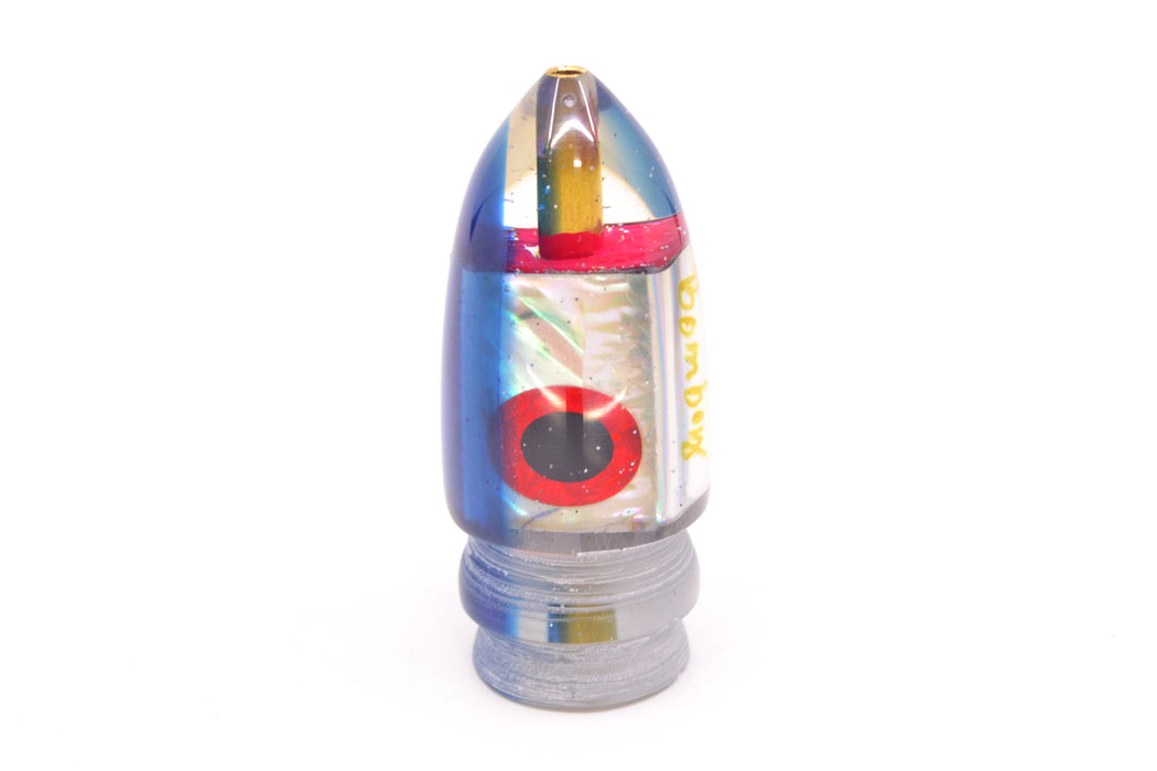 Bomboy Lures White Abalone Blue Back Black-Red Eyes Baby Bomb 9" 2.8oz
