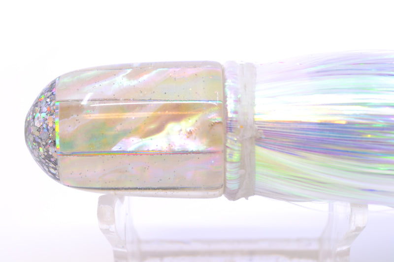 Marlin Magic Lures White Awabi Ahi P Bullet 7" 3.7oz Flashabou White/Purple GZE