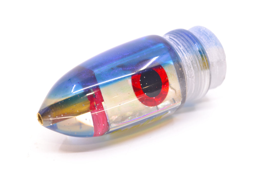 Bomboy Lures White Abalone Blue Back Black-Red Eyes Baby Bomb 9" 2.8oz