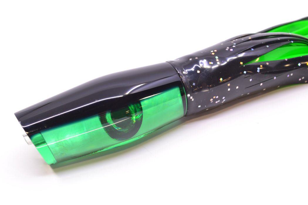 Moyes Lures Green MOP Black Back Small Dark-N-Stormy 9" 4.5oz Skirted Black *SCRATCHED*