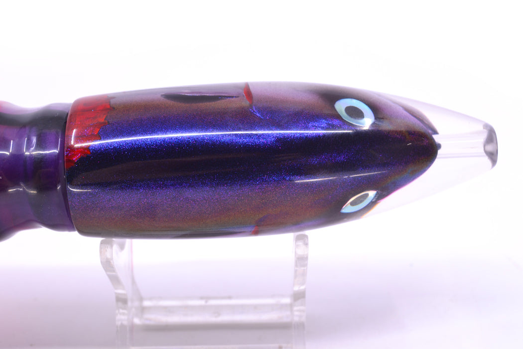 JB Signature Lures Bleeding Purple Skipjack Large Barrel Bomb 12" 10.5oz Skirted Skipjack GZE