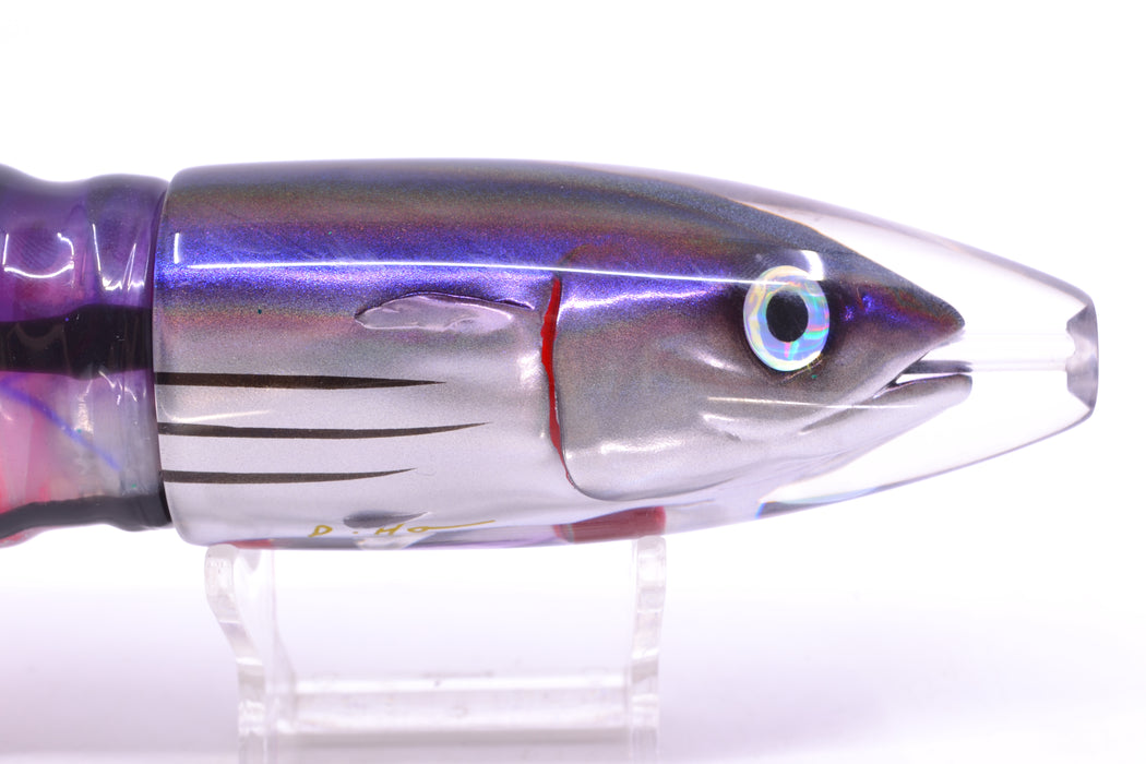 JB Signature Lures Bleeding Purple Skipjack Large Barrel Bomb 12" 10.5oz Skirted Skipjack GZE
