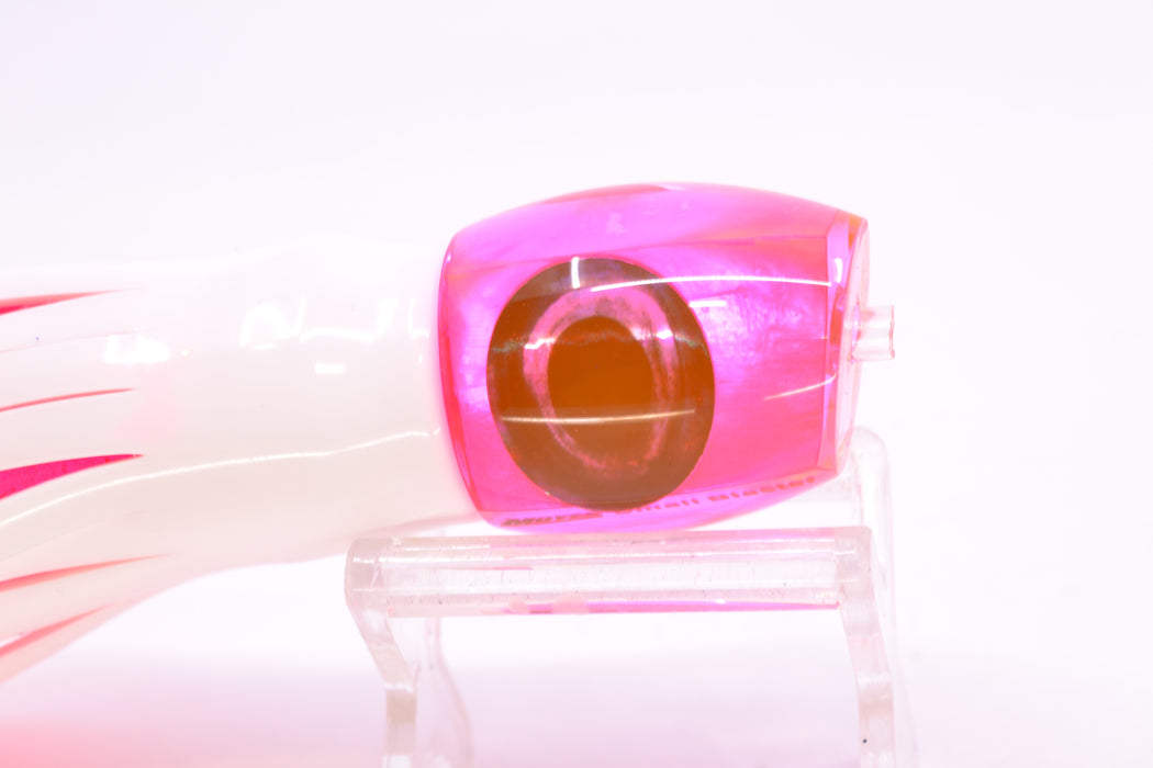 Moyes Lures Pink MOP Taxi Eyes NEW Small Blaster 9" 4.5oz Skirted White/Pink