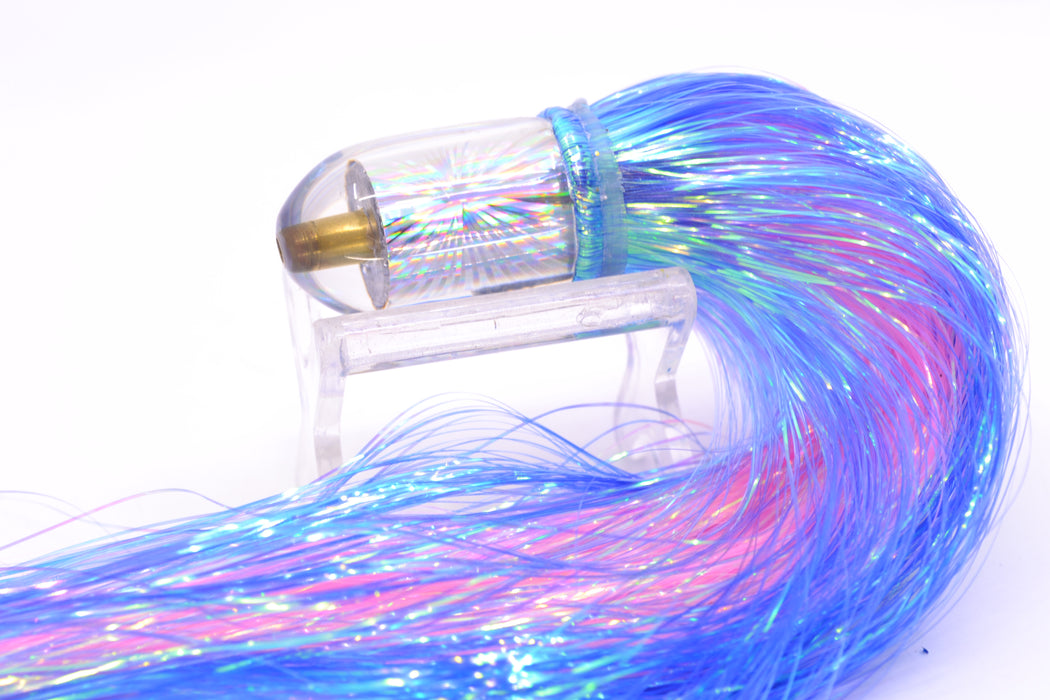 Joe Yee Lures by KEGZ Silver Rainbow Starburst Dum Dum Bullet 7" 2.3oz Flashabou