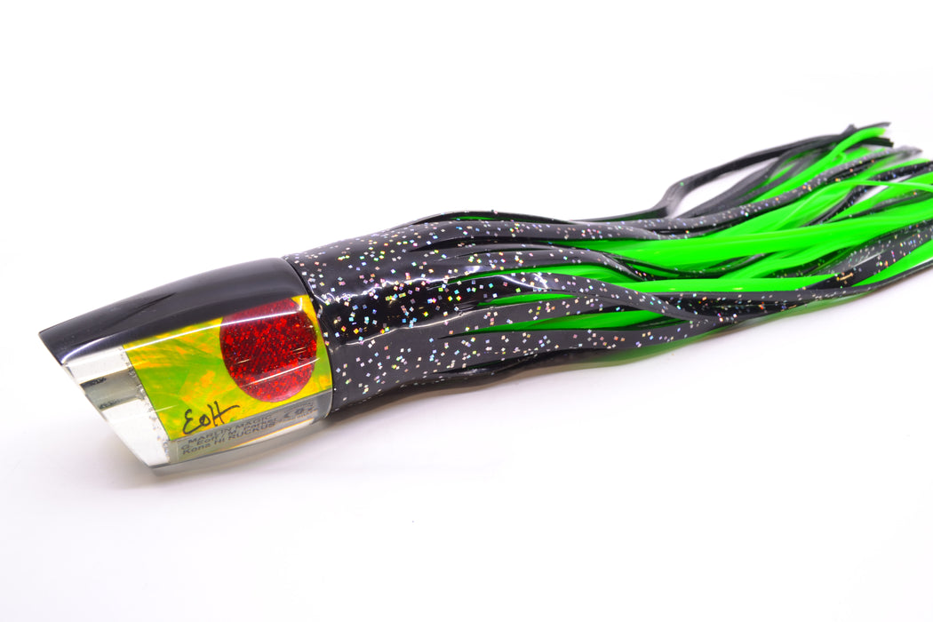 Marlin Magic Lime Green MOP Black Back Red Eyes Ruckus 12" 11oz Skirted Black/Green