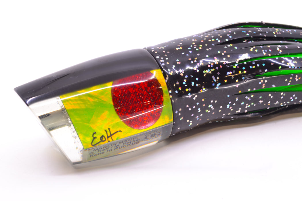 Marlin Magic Lime Green MOP Black Back Red Eyes Ruckus 12" 11oz Skirted Black/Green