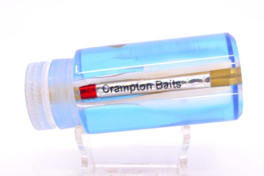 Crampton Baits Real White MOP Blue Back Red Eyes Flat Face Tube 12" 4.5oz