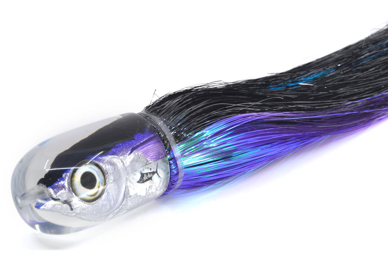 Aloha Lures Black-Blue/Purple Back Large Magic Malolo 12" 7oz Strobez Black-Purple